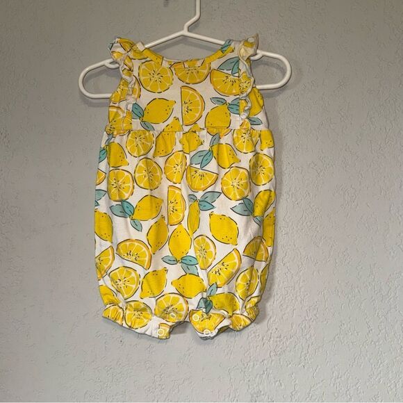 Kid's Carter's Yellow Lemon Print One Piece Bodysuit - Picture 2 of 7